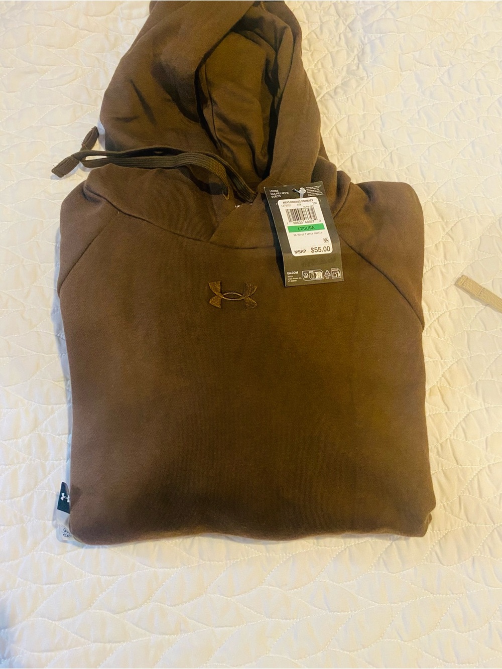 Under Armour Brown Pullover Hoodie with Embroidered Logo